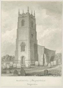 Mayfield Church: sépiová kresba od John Buckler