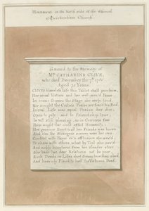 Middlesex - Twickenham Church - Monument: sépiová kresba od John Buckler