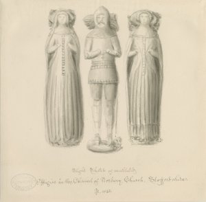 Norbury Church - Podobizna [sira Edwarda Botilera]: sépiová kresba od John Buckler