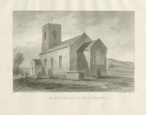 Onecote Church: sépiová lavírovaná kresba, 1847 od John Buckler