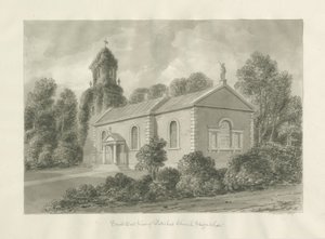 Patshull Church: sépiová kresba od John Buckler