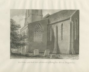 Pattingham Church - East Window: sépiová kresba, 1846 od John Buckler