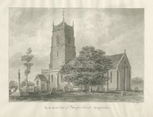 Pattingham Church: sépiová kresba od John Buckler