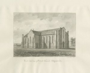 Pelsall Church: sépiová kresba od John Buckler