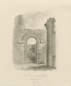 Ranton Abbey [převorství] - Pozůstatky dveří: kresba v sépii od John Buckler
