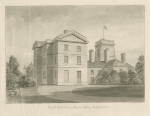 Ranton Abbey [převorství]: sépiová kresba, 1842 od John Buckler