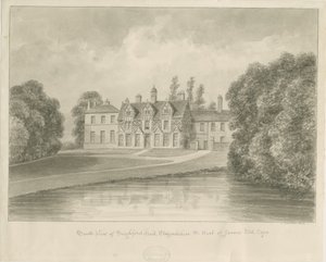 Seighford Hall: sépiová kresba od John Buckler