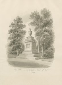 Shugborough - Cat Monument: sépiová kresba od John Buckler