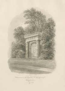 Shugborough - Monument: sépiová kresba od John Buckler