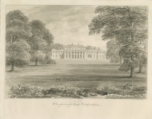 Shugborough Hall: sépiová kresba od John Buckler