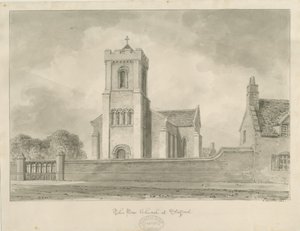 Stafford - Christ Church: sépiová kresba, 1840 od John Buckler