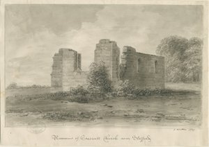 Stafford - Creswell Chapel: sépiová kresba, 1837 od John Buckler