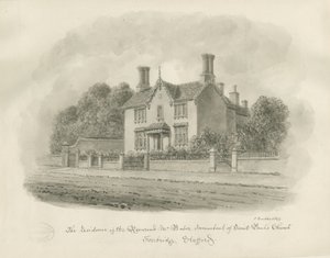 Stafford - rezidence reverenda Babera: sépiová kresba, 1844 od John Buckler