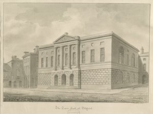 Stafford - Shire Hall: sépiová kresba od John Buckler
