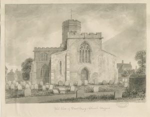 Stafford - Kostel Panny Marie: sépiová kresba, 1842 od John Buckler