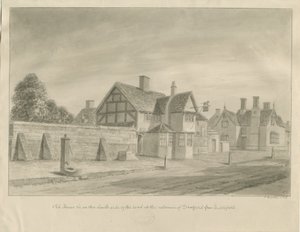Stafford - [The White Lion Inn]: sépiová kresba, 1842 od John Buckler