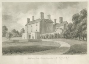 Standon - Rectory of Reverend Joseph Salt: sépiová kresba od John Buckler