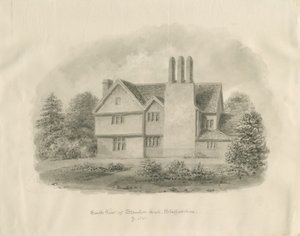 Standon Hall: sépiová kresba od John Buckler