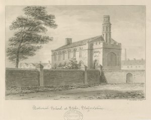 Stoke-upon-Trent - Národní škola: kresba v sépii, 1840 od John Buckler