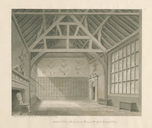 Hrad Tamworth: sépiová kresba, duben 1849 (kresba) od John Buckler