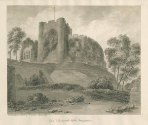 Hrad Tamworth: sépiová kresba, duben 1849 od John Buckler