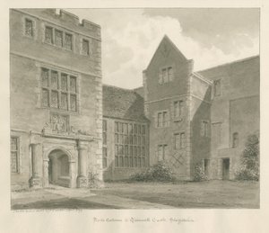 Hrad Tamworth: sépiová kresba, duben 1849 od John Buckler