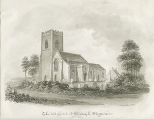 Starý kostel v Biddulph, Staffordshire, 1844 od John Buckler
