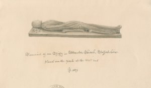Uttoxeter Church - Podobizna: sépie lavírovaná kresba od John Buckler