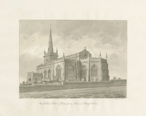 Wednesbury Church: sépiová kresba od John Buckler