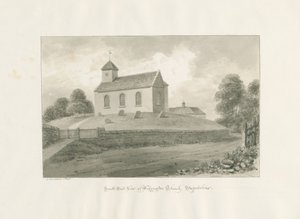Wigginton Church: sépiová kresba, 1848 od John Buckler