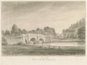Wolseley Bridge: sépiová kresba od John Buckler