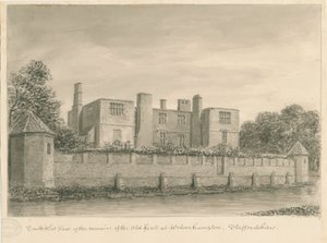 Wolverhampton - The Old Hall: sépiová kresba, 1837