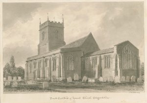 Yoxall Church: sépiová kresba od John Buckler