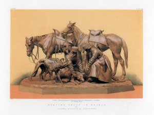 Lovecká skupina v bronzu, 19. století. od John Burley Waring