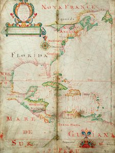 Mapa západního Atlantiku od John Burston
