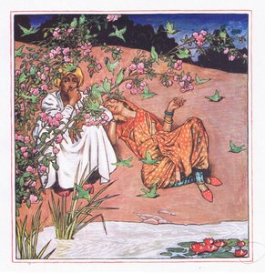 Milujte lehce, ilustrace ze zahrady Kama (a další texty z Indie), 1920 od John Byam Liston Shaw