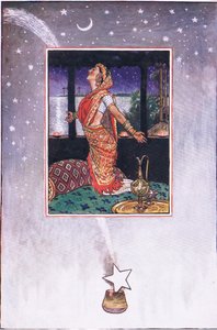 Neexistuje žádný vánek, který by zchladil žár lásky, ilustrace z The Garden of Kama (a další texty z Indie), 1920 od John Byam Liston Shaw