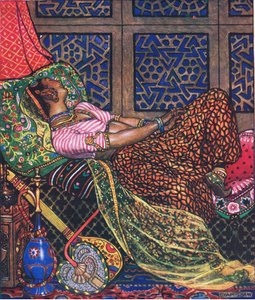 Zira v zajetí, ilustrace z The Garden of Kama (a další texty z Indie), 1920 od John Byam Liston Shaw
