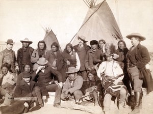 Indiánští náčelníci a američtí úředníci v Pine Ridge, 1891