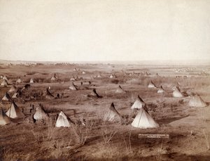 Lakotská kmenová vesnice v roce 1891 od Johna Grabilla