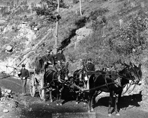 Američtí Paymaster and Guards na Deadwood Road do Ft. Meade, 1888