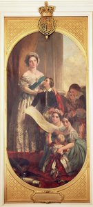 Královna Viktorie (1819-1901) s Albertem Edwardem, princem z Walesu, Viktorií, královskou princeznou a dalšími členy královské rodiny, 1864 od John Calcott Cope