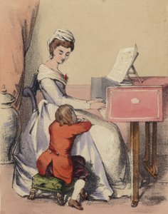 Marie Antoinetta zpívá dauphinovi, synovi krále Ludvíka XVI
