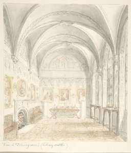 Lea Castle, Worcestershire, Jídelna Pohled na jih, ca. 1816.