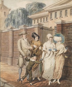 Nedělní ráno před budovou Arch Street Meeting House, Philadelphia, 1811-ca. 1813.