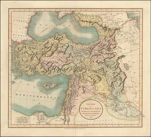 Mapa Turecka v Asii z roku 1801, John Cary