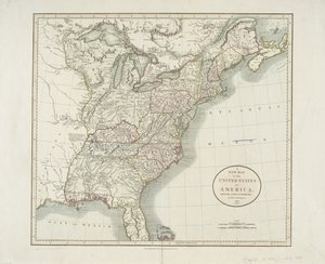 Nová mapa Spojených států amerických, od nejnovějších úřadů, 1806