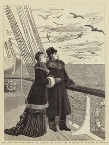 Nový generální guvernér Kanady na palubě lodi Sarmatian, čestné stráže od John Charles Dollman