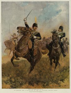 Důstojník a trubač 20. husarů, revizní řád (chromolitho)