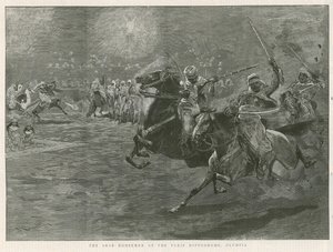 Arabští jezdci na pařížském hipodromu v Olympii